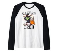 Strega Dabbing Sei Sette Bruh 6 7 Halloween 67 Bruh Maglia con Maniche Raglan