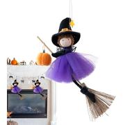 Strega Decor di Halloween - Ornamento di Peluche per la Decorazione degli Alberi Festiva | Accento di Scopa di risate di per la casa infestata per Le Feste del Portico Balcone da banco da