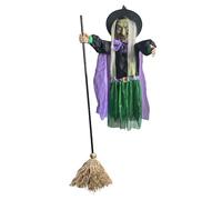 Strega Decorazioni di Halloween, Strega animata in bilico, Strega realistica di Halloween, Occhi luminosi Strega, Strega attivata dalla voce Halloween Strega animata Decorazione per la casa infestata