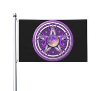 Strega Della Dea Della Triplice Luna Con Pentagramma Wiccan Viola Bandiere Di Benvenuto Divertente Garden Flag Con 2 Occhielli Bandiera Da Cortile Decorazione Per Fattoria Esterni 90X152Cm