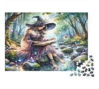 Strega della Foresta Puzzle 1000 Pezzi Puzzle per Adulti Atmosfera Magica Gioco di Puzzle 1000 Pezzi Relax Concentrazione Decorazione Regalo 70x50cm/1000pcs