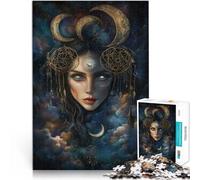 Strega della magia della notte stellata Puzzle da 1000 pezzi per adulti Gioco pratico Ogni pezzo è unico - Gioco divertente e stimolante per tutta la famiglia 38x26cm