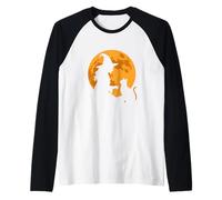 Strega e Gatto Prima della Luna Piena Maglia con Maniche Raglan