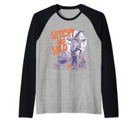 Strega e Selvaggia Divertente Strega di Halloween Maglia con Maniche Raglan