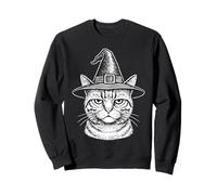 Strega Grumpy Gatto Vintage Halloween Occulto Strega Felpa