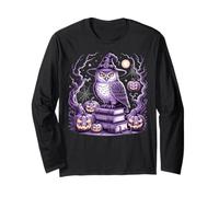 Strega Gufo Strega Zucca stregata Luna Gotico Halloween Design Maglia a Manica