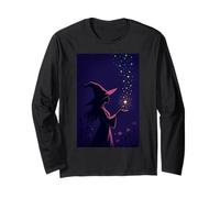 Strega Halloween Carino Occulto Stregoneria Stregoneria Donne Ragazze Maglia a Manica