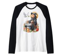 Strega Halloween Cartoon Coquette Christian Cuore Perline Maglia con Maniche Raglan