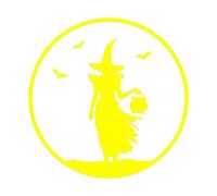 Strega Halloween Decalcomania - Calderone Pipistrelli Muro Arte Grafico PC Auto