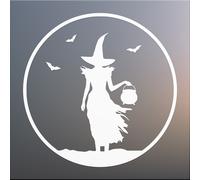 Strega Halloween Decalcomania - Calderone Pipistrelli Muro Arte Grafico PC Auto