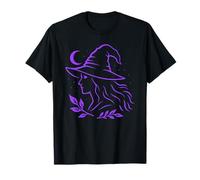 Strega Halloween Luna Mistica Arte Pagana Samhain Maglietta