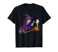 Strega Halloween Ripara la Scopa Rotta Frase Divertente Maglietta