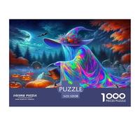 Strega in cartone riciclato al 100% con abito da pavone di Pumpkins (moon Forest) Puzzle da 1000 pezzi per adulti e bambini, regalo divertente 52x38 cm/1000 pezzi
