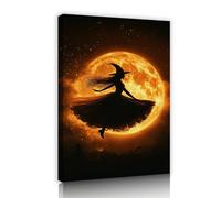 Strega Luna Danza Notte Tela Arte Della Parete Halloween Immagini Opere D'arte Stampe Poster Autunnali Pittura per Soggiorno Camera Da Letto Pranzo A Casa 70x100cm Innerframe