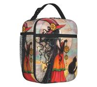 Strega Modello Isolato Pranzo Tote Bag per Le Donne Halloween Occulto Gotico Magia Resuable Termico Cooler Bento Box Bambini Scuola