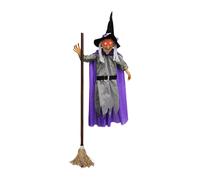 Strega parlante animata da appendere a forma di casa infestata, 180 cm, a