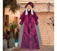 Strega parlante animata da appendere di Halloween, altezza 178 cm, per