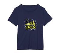 Strega, per Favore: Magico Umorismo di Halloween per incantatori Maglietta, Donna Plus-Size, Navy, 4X