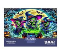 Strega Puzzles 1000 Pezzi In Stregaes' Cauldron Party Cartone Di Alta QualitàUn Busta Di Puzzle A Rompicapo Per Art-terapiaIdeale Per Attività Per Giorni Di PioggiaRegalo Per La Pensione 52x38cm/1