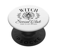 Strega Social Club Halloween Incantesimi Citazione Spooky Detto PopSockets PopGrip Adesivo