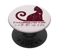 Strega spirituale con stelle e gatti mistici PopSockets PopGrip Adesivo