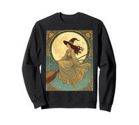 Strega stilizzata e Decorativa in Stile Art Nouveau Felpa
