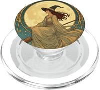 Strega stilizzata e decorativa in stile Art Nouveau PopSockets PopGrip per MagSafe