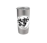 Strega sulla scopa con la luna piena Design per Halloween Bicchiere termico in acciaio inox doppia parete