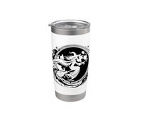Strega sulla scopa con la luna piena Design per Halloween Bicchiere termico in acciaio inox doppia parete