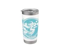 Strega sulla scopa con la luna piena Design per Halloween Bicchiere termico in acciaio inox doppia parete