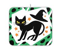 Strega verde con gattino stuoia di asciugatura dei piatti stuoia di essiccazione dei piatti per la cucina contatore scolapiatti opaco stuoia 16 x 18