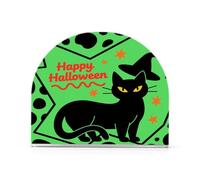 Strega verde con gatto nero Halloween portatovaglioli in acrilico oro per esterni, sala da pranzo portatovaglioli autoportanti per tavoli decorazioni per la casa per cocktail in fattoria