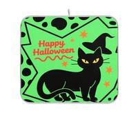 Strega verde con gatto nero tappetino scolapiatti tappetino scolapiatti tappetino per cucina controsoffitto tappetino resistente al calore tappetino per asciugatura 16 x 18