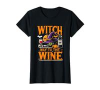 Strega Via al Vino Costume Halloween Stagione Spooky Maglietta