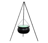 Streghe Calderone Decorazione di Halloween - Grande Calderone Streghe All'aperto su treppiede | Calderone di Halloween con luci | Decorazione esterna spettrale per feste di Halloween e esposizione del