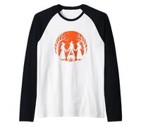 Streghe Circle Calderone Halloween Luna Maglia con Maniche Raglan