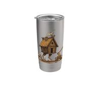 Streghe Folklore Cabina Scura Design Bicchiere termico in acciaio inox doppia parete