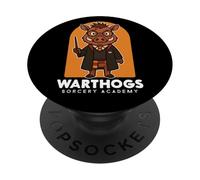 Stregoneria Accademia Mago Facocero Con Mago Magico Bacchetta Incantesimo Parodia PopSockets PopGrip Adesivo