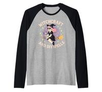 Stregoneria e incantesimi fai da te carino pastello strega ragazza di Halloween Maglia con Maniche Raglan