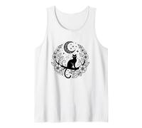 Stregoneria Floreale lunare Gatto Nero Luna Crescente Canotta