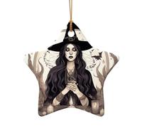 Stregoneria magica stregoneria bohémien disegno natale ornamenti in ceramica decorazione per camera casa, regali, fattoria albero di Natale Haning