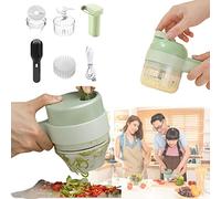 Strehenmo Homezo Upgraded Electric Food Chopper,Homezo Electric Food Chopper, Multifunctional Wireless Electric Grinder, 4 in 1 Handheld Electric Vegetable Cutter Set