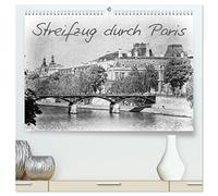 Streifzug durch Paris (hochwertiger Premium Wandkalender 2026 DIN A2 quer), Kunstdruck in Hochglanz: Die wunderschöne französische Metropole Paris in ... schwarz-weiß Bildern im Retrostil.