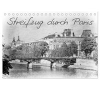 Streifzug durch Paris (Tischkalender 2026 DIN A5 quer), CALVENDO Monatskalender: Die wunderschöne französische Metropole Paris in außergewöhnlichen schwarz-weiß Bildern im Retrostil.