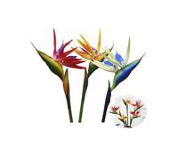Strelitzia - 3 fiori permanenti con grandi uccelli del paradiso, 73,7 cm, che imitano le piante tropicali, la parte del fiore è realizzata in morbida gomma PU, fiore artificiale per casa e ufficio,