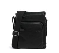 Strellson Abbey Borsa a tracolla nero, pelle di bufalo, uomo