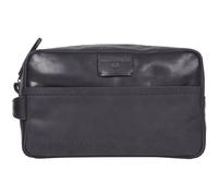 Strellson Brick Lane Borsa da toilette nero, pelle, 24 x 15 x 10cm