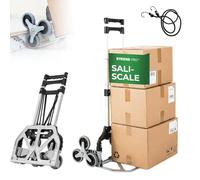 STREND PRO Carrello Saliscale 80kg | Carrello Pieghevole Per Scale con Sistema a 3 Ruote | Robusto Carrello Trasportatore per Scale & Gradini | Carrello a Mano Regolabile in Altezza & Compatto