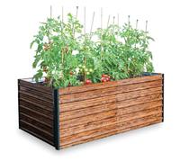 STREND PRO Orto Rialzato In Metallo Effetto Legno 200×100×77cm (L×P×A) | Fioriera Alta Per Giardino E Balcone | Vasca Da Coltivazione Per Ortaggi, Erbe Aromatiche E Fiori