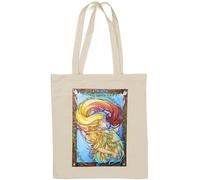 Strength Tarot Card Art Logo Natural Cotton Tote Bag Bianco